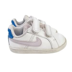 Nike Court Royale Baby Sneakers White Leather Toddler 4.5 Blue Running Shoes